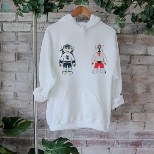 Calgary Flames VS Seattle Kraken NHL 2024 mascot cartoon hockey shirt