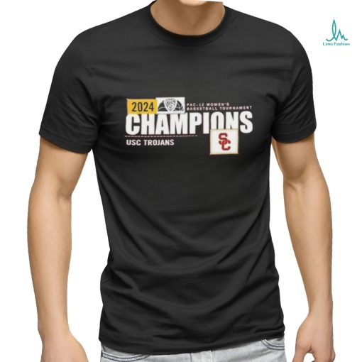 Cardinal USC Trojans 2024 Pac 12 Women’s Basketball Conference Tournament Champions Locker Room shirt