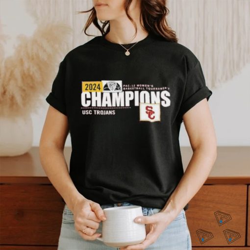 Cardinal USC Trojans 2024 Pac 12 Women’s Basketball Conference Tournament Champions Locker Room shirt