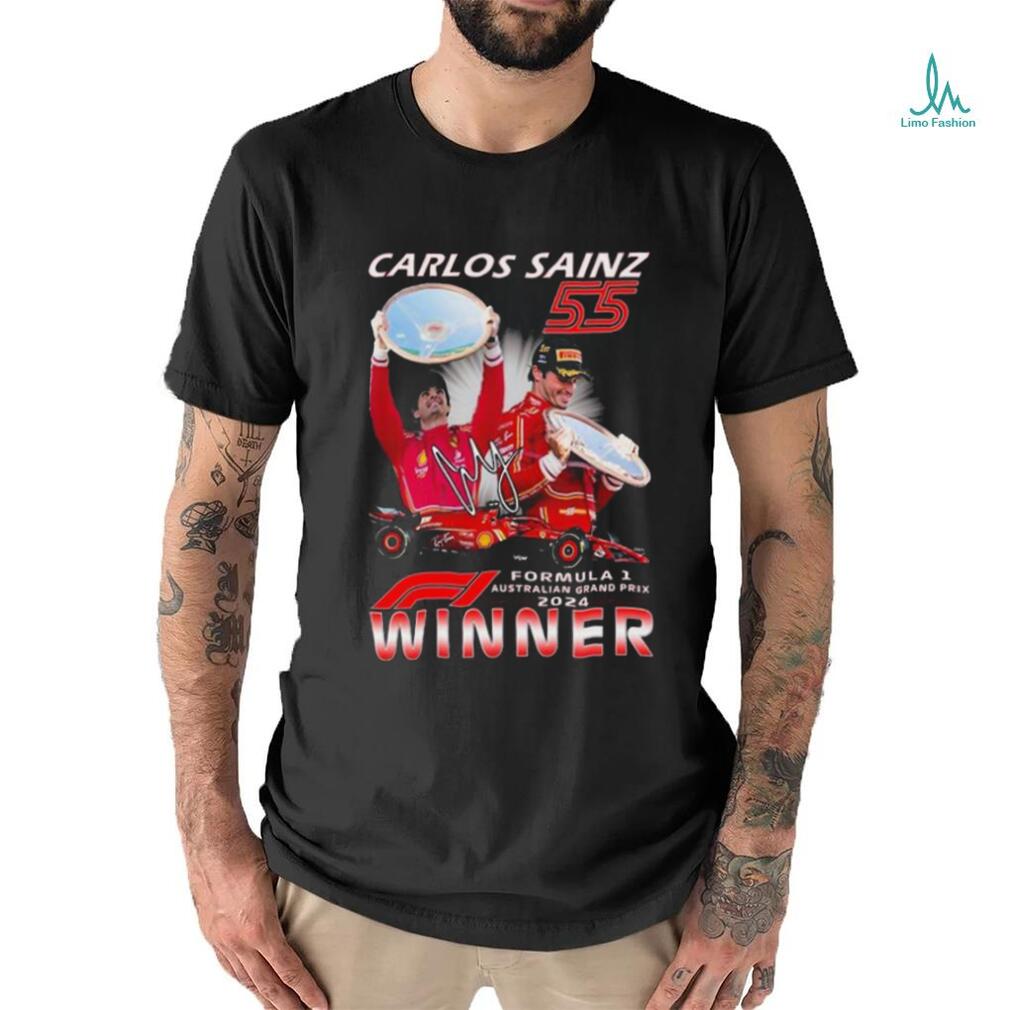Carlos Sainz 55 Formula 1 Australian Grand Prix 2024 Winner T shirt Carlos Sainz 55 Formula 1 Australian Grand Prix 2024 Winner T shirt