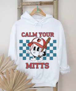 Cartoon Baseball Whistling Wear Baltimore Orioles Hat Holding Bat Calm Your Mitts shirt