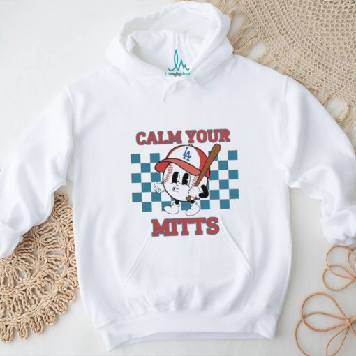 Cartoon Baseball Whistling Wear Los Angeles Dodgers Hat Holding Bat Calm Your Mitts shirt