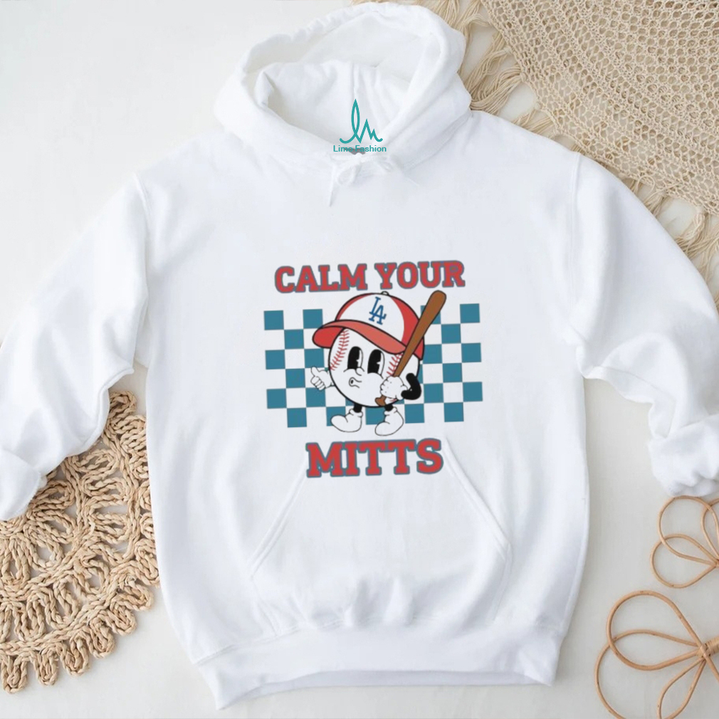 Cartoon Baseball Whistling Wear Los Angeles Dodgers Hat Holding Bat Calm Your Mitts shirt Cartoon Baseball Whistling Wear Los Angeles Dodgers Hat Holding Bat Calm Your Mitts shirt