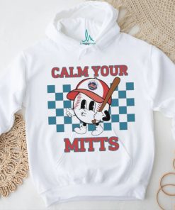 Cartoon Baseball Whistling Wear New York Mets Hat Holding Bat Calm Your Mitts shirt