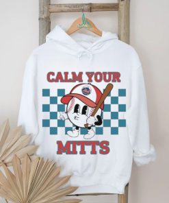 Cartoon Baseball Whistling Wear New York Mets Hat Holding Bat Calm Your Mitts shirt