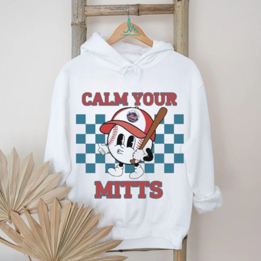 Cartoon Baseball Whistling Wear New York Mets Hat Holding Bat Calm Your Mitts shirt