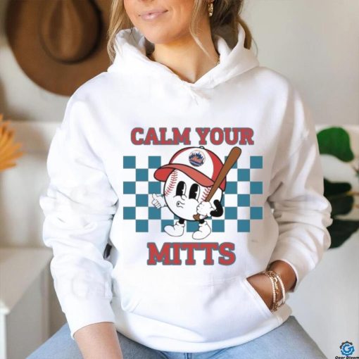 Cartoon Baseball Whistling Wear New York Mets Hat Holding Bat Calm Your Mitts shirt