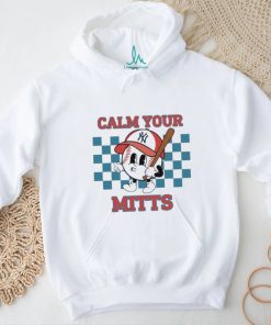 Cartoon Baseball Whistling Wear New York Yankees Hat Holding Bat Calm Your Mitts shirt