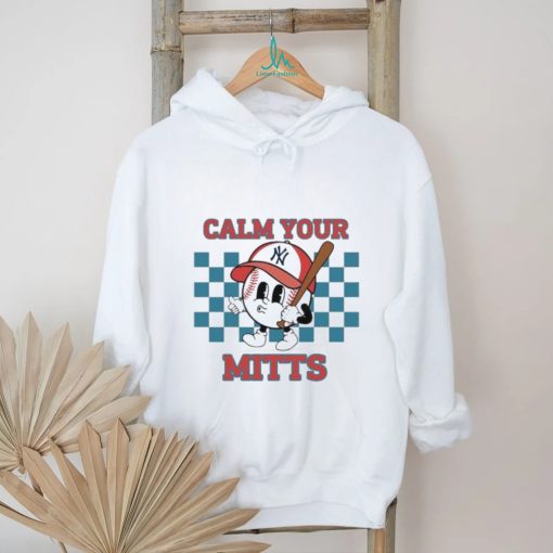 Cartoon Baseball Whistling Wear New York Yankees Hat Holding Bat Calm Your Mitts shirt