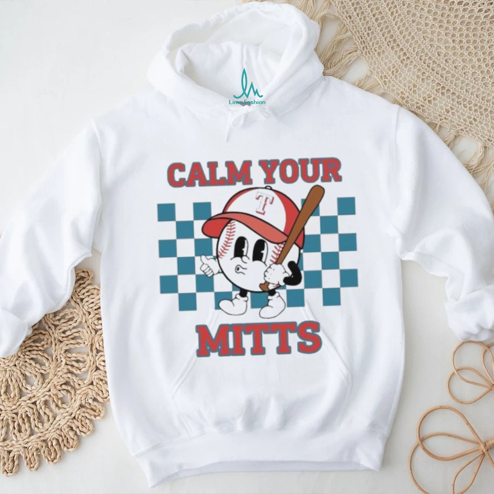 Cartoon Baseball Whistling Wear Texas Rangers Hat Holding Bat Calm Your Mitts shirt Cartoon Baseball Whistling Wear Texas Rangers Hat Holding Bat Calm Your Mitts shirt