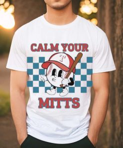 Cartoon Baseball Whistling Wear Texas Rangers Hat Holding Bat Calm Your Mitts shirt