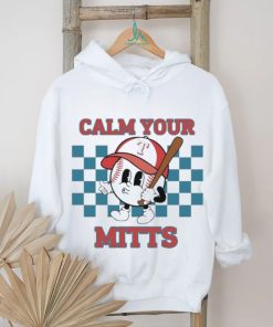 Cartoon Baseball Whistling Wear Texas Rangers Hat Holding Bat Calm Your Mitts shirt