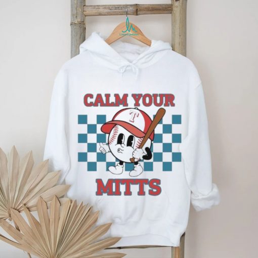 Cartoon Baseball Whistling Wear Texas Rangers Hat Holding Bat Calm Your Mitts shirt