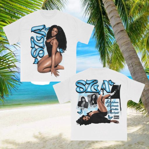 Casnafashion Sza Blue Graphic Tee shirt