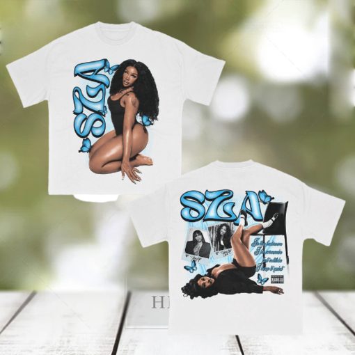 Casnafashion Sza Blue Graphic Tee shirt