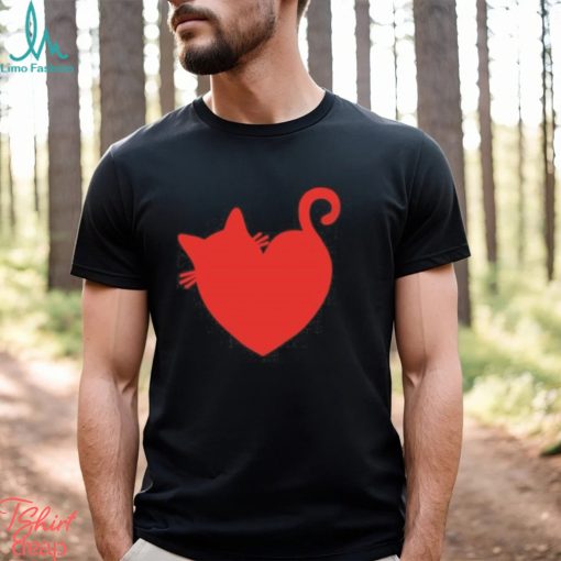 Cat heart design retro 2024 shirt