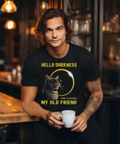 Cat hello darkness my old friend solar eclipse april 08 t shirt