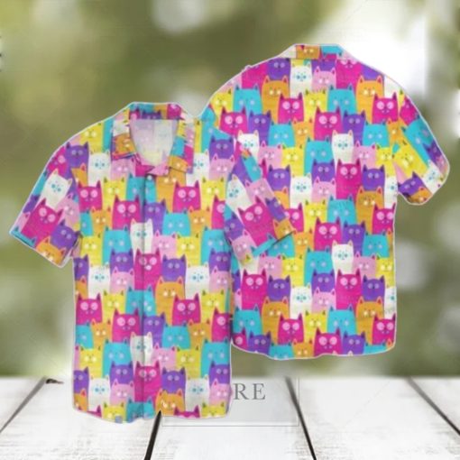 Cats Colorful Hawaiian Shirt Impressive Gift For Men And Women
