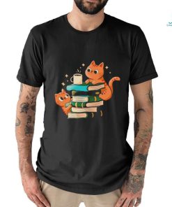 Cats books and coffee shirt