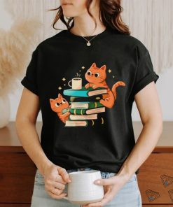Cats books and coffee shirt