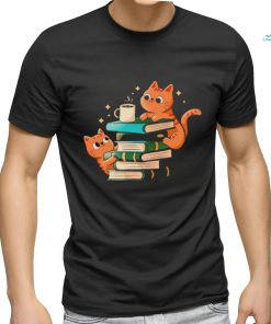 Cats books and coffee shirt