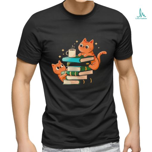 Cats books and coffee shirt