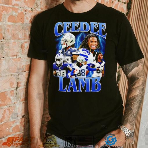 CeeDee Lamb number 88 Dallas Cowboys football player portrait lightning shirt