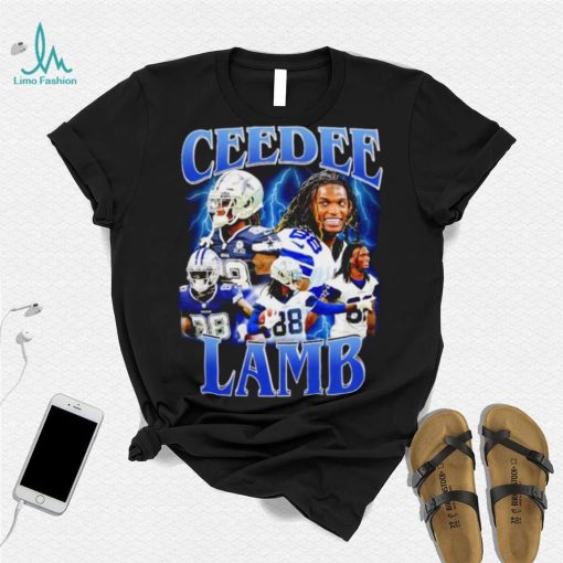 CeeDee Lamb number 88 Dallas Cowboys football player portrait lightning shirt