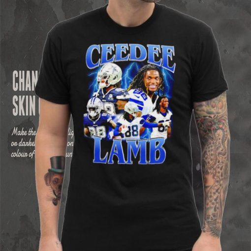 CeeDee Lamb number 88 Dallas Cowboys football player portrait lightning shirt