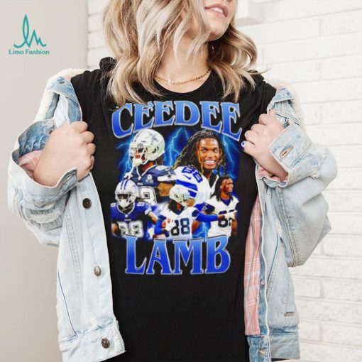 CeeDee Lamb number 88 Dallas Cowboys football player portrait lightning shirt