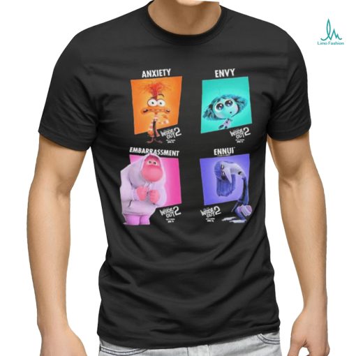 Character Posters Anxiety Envy Embarrassment And Ennui From Inside Out 2 Official Poster Shirt