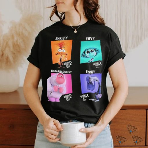 Character Posters Anxiety Envy Embarrassment And Ennui From Inside Out 2 Official Poster Shirt