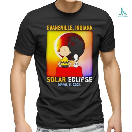 Charlie Brown and Snoopy Evansville Indiana Solar Eclipse April 8 2024 shirt