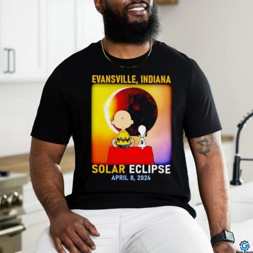 Charlie Brown and Snoopy Evansville Indiana Solar Eclipse April 8 2024 shirt