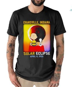 Charlie Brown and Snoopy Evansville Indiana Solar Eclipse April 8 2024 shirt