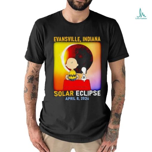 Charlie Brown and Snoopy Evansville Indiana Solar Eclipse April 8 2024 shirt