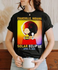 Charlie Brown and Snoopy Evansville Indiana Solar Eclipse April 8 2024 shirt