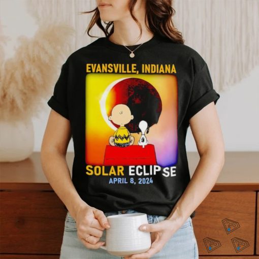 Charlie Brown and Snoopy Evansville Indiana Solar Eclipse April 8 2024 shirt