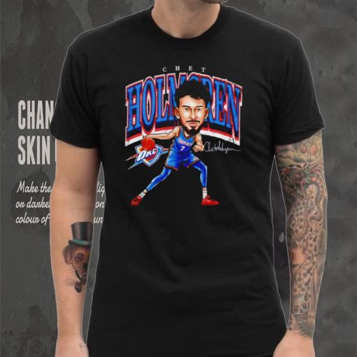Chet Holmgren Oklahoma City Thunder cartoon caricature signature shirt