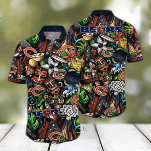 Chicago Bears NFL Flower Hawaii Shirt And Tshirt For Fans, Custom Summer Football Shirts NA49896