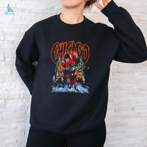 Chicago Blackhawks hockey skeletons shirt