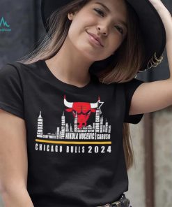 Chicago Bulls Player Names Skyline Chicago Bulls 2024 shirt