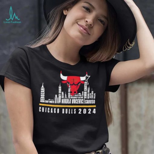 Chicago Bulls Player Names Skyline Chicago Bulls 2024 shirt