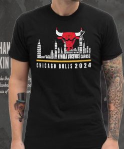 Chicago Bulls Player Names Skyline Chicago Bulls 2024 shirt