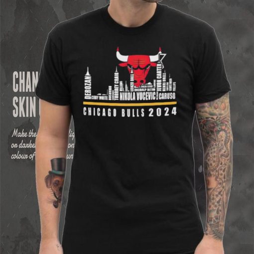 Chicago Bulls Player Names Skyline Chicago Bulls 2024 shirt