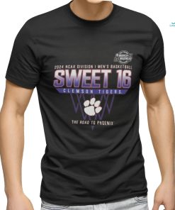 Clemson Tigers Sweet 16 DI Men’s Basketball 2024 The Road To Phoenix Shirt