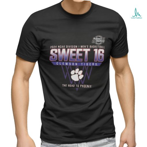 Clemson Tigers Sweet 16 DI Men’s Basketball 2024 The Road To Phoenix Shirt