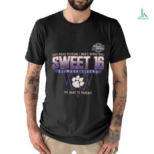 Clemson Tigers Sweet 16 DI Men’s Basketball 2024 The Road To Phoenix Shirt