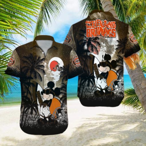 Cleveland Browns Mickey Mouse Best Combo Full Printing Hawaiian Shirt