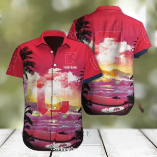 Cleveland Indians Custom Name For Fan Full Printed Hawaiian Shirt